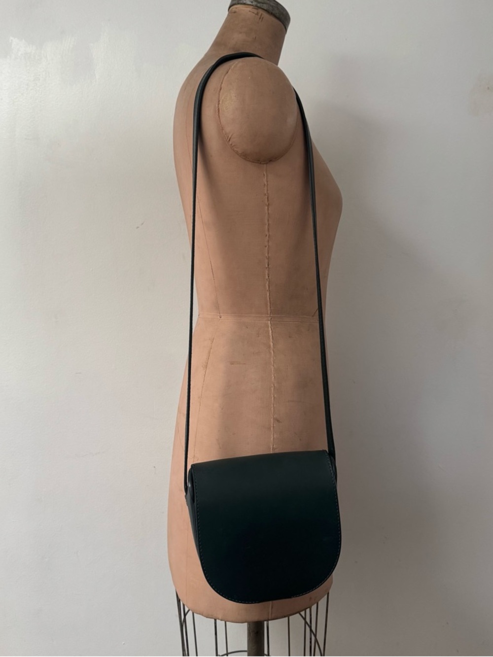 COS Dark Green Crossbody Leather Saddle Bag - Picture 13 of 16